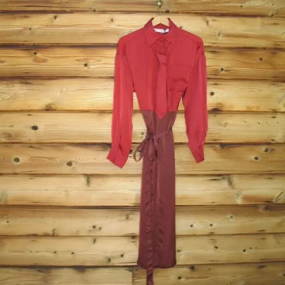 NWT ZARA Limited Edition Satin Shirt Dress - Picture 2 of 8